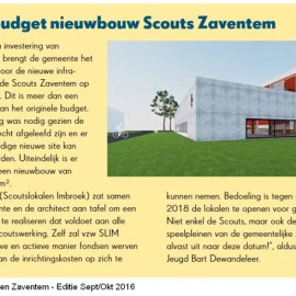 2016-09-Artikel Gemeenteberichten - Scoutslokalen Imbroek te Zaventem 